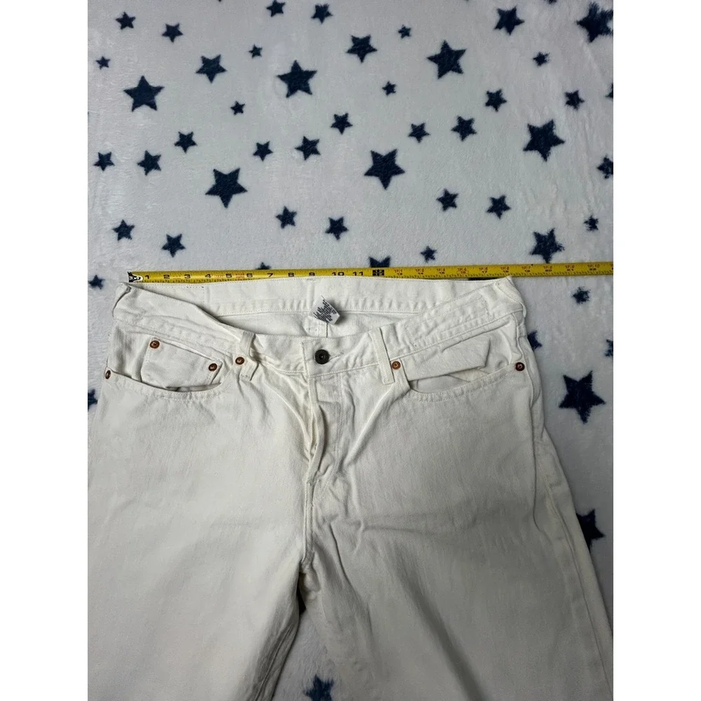 GUESS Jeans Mens 36x32 White Straight Leg Denim Jeans 100% Cotton USA